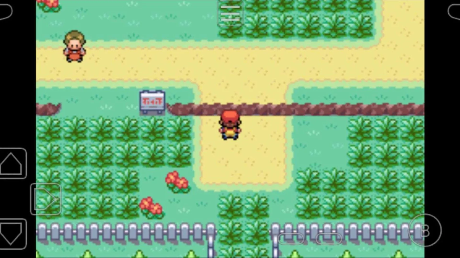 Người chơi đang di chuyển trên một tuyến đường trong Pokemon Fire Red, minh họa cho trải nghiệm khám phá thế giới game Pokemon cũ thông qua trình giả lập.