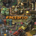 Nhà máy tự động hóa phức tạp trong game Factorio với hệ thống dây chuyền sản xuất và máy móc công nghiệp, biểu tượng cho sự tối ưu hóa và quản lý tài nguyên trong game chiến thuật xây dựng.