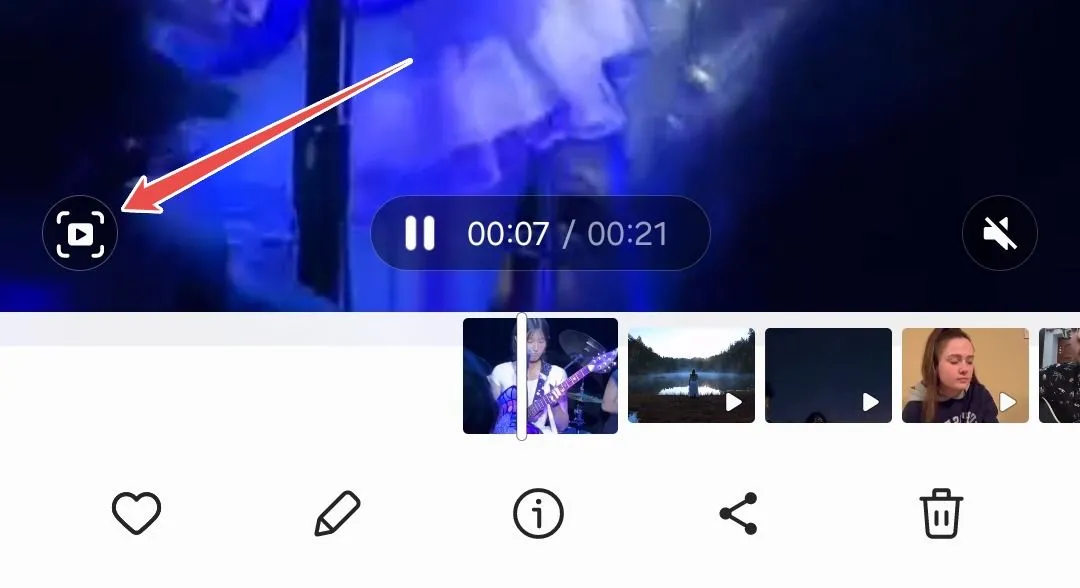 Nút &quot;Cắt nhanh&quot; (Quick Crop) xuất hiện khi xem video trong Thư viện Samsung để chụp ảnh màn hình tức thì