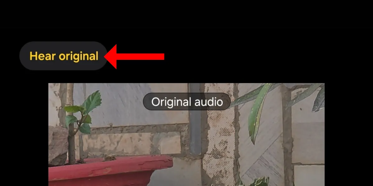 Nút nghe âm thanh gốc trên màn hình Audio Eraser của Galaxy S25, giúp so sánh hiệu quả xóa âm thanh với bản gốc.