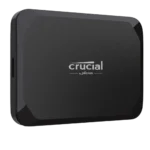 Ổ cứng SSD di động Crucial X9 màu đen, nhỏ gọn, kết nối USB-C, giải pháp lưu trữ nhanh và tiện lợi.