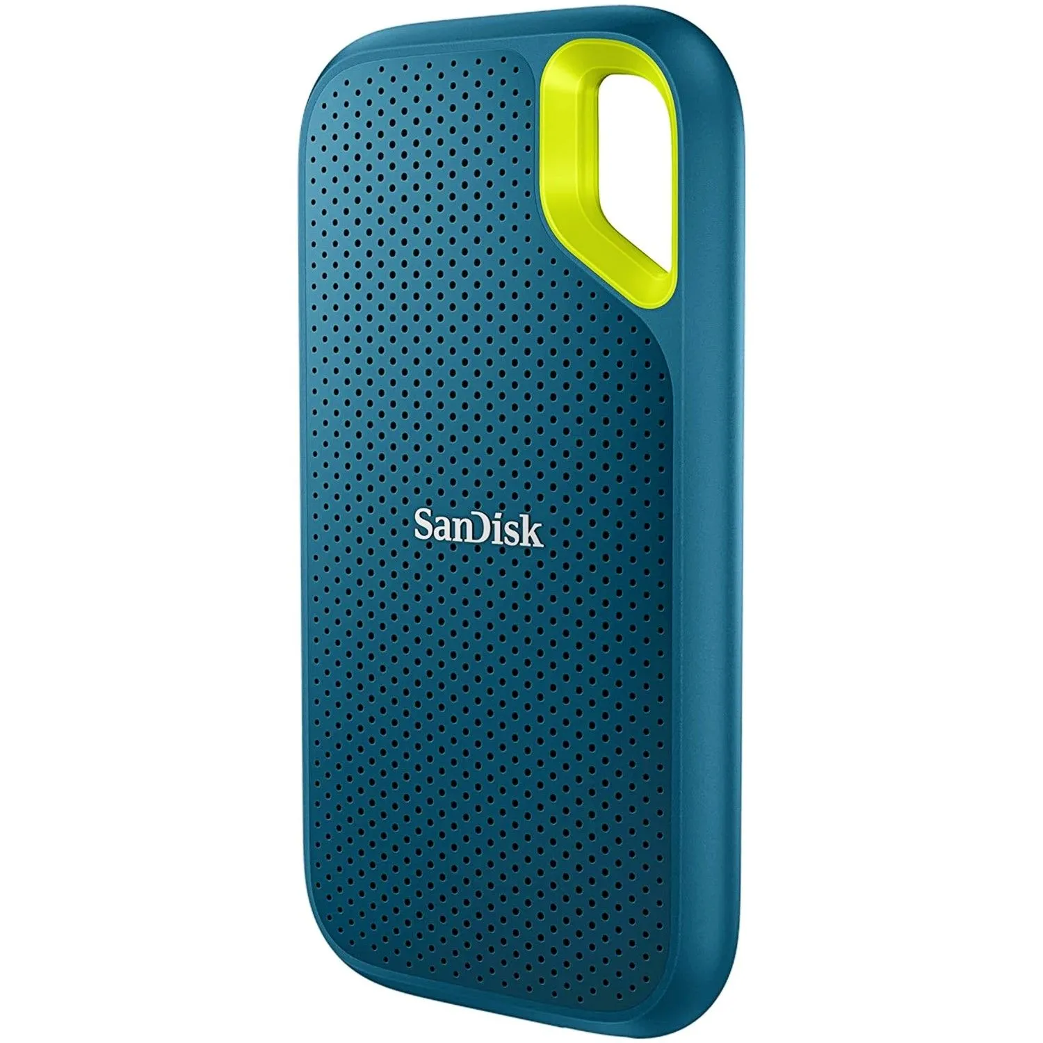 Ổ cứng SSD di động SanDisk Extreme Portable 4TB màu đen, nổi bật trên nền trắng, thể hiện thiết kế nhỏ gọn và bền bỉ, lý tưởng cho việc lưu trữ di động.