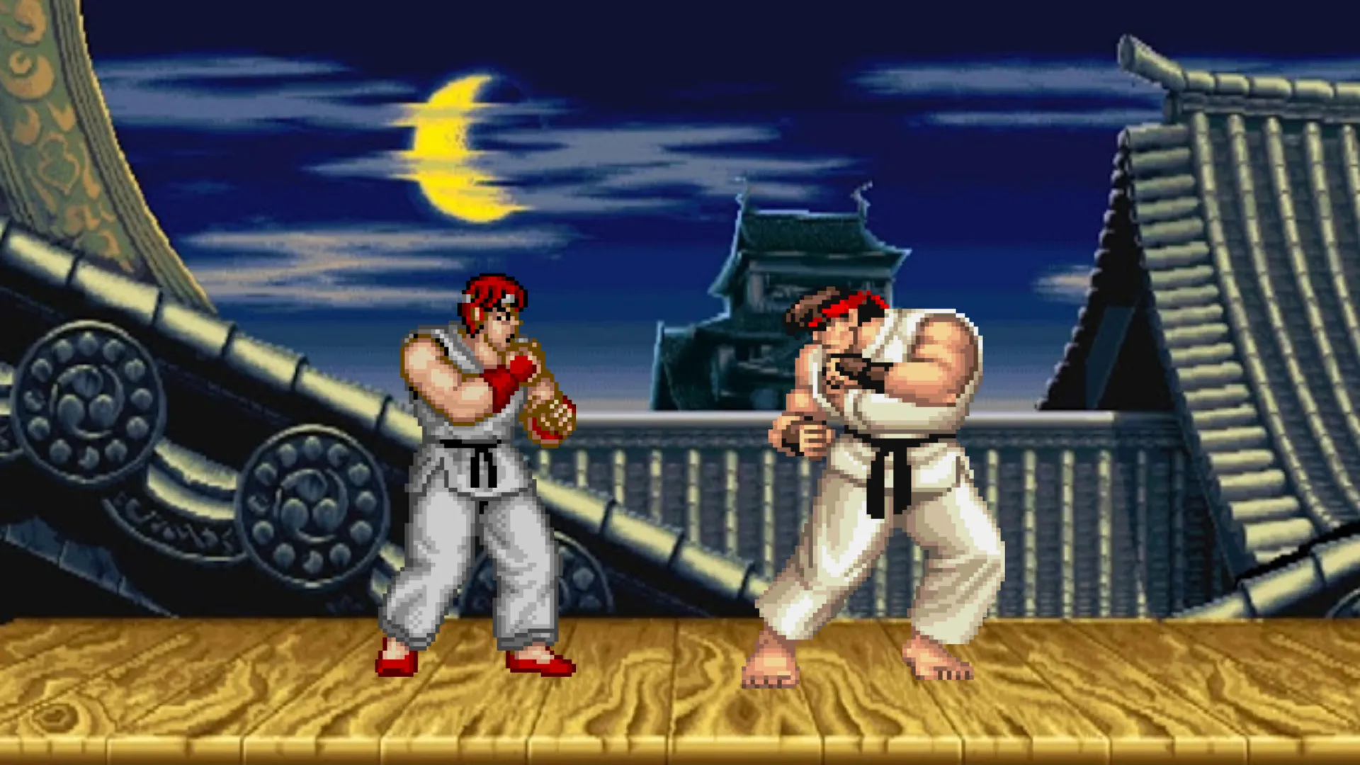 Sự đối đầu giữa hai phiên bản Ryu, đại diện cho quá trình tiến hóa từ Street Fighter gốc đến Street Fighter II huyền thoại.