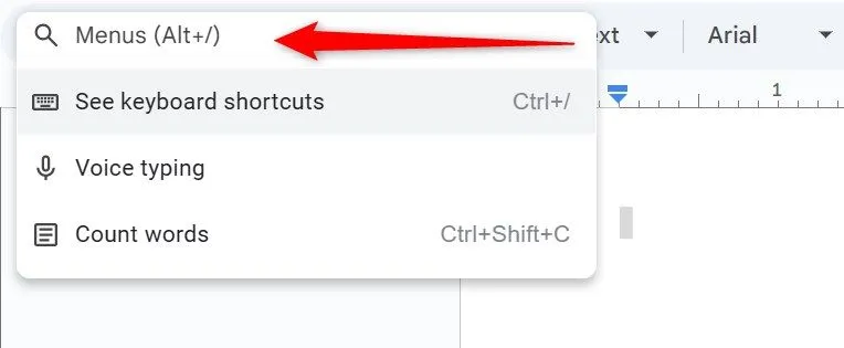 Sử dụng thanh tìm kiếm trên Google Docs để nhanh chóng định vị các công cụ và tùy chọn, tiết kiệm thời gian thao tác.