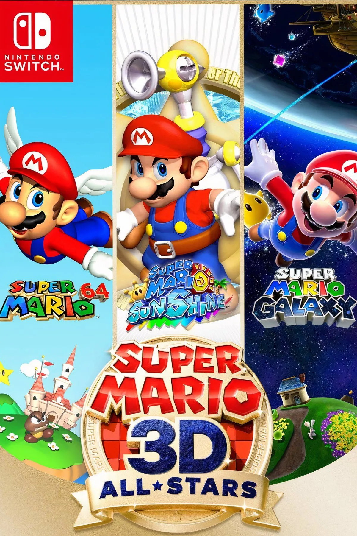 Super Mario 64, game platformer 3D đột phá trên Nintendo 64, hình ảnh Mario trong thế giới 3 chiều đầy màu sắc.