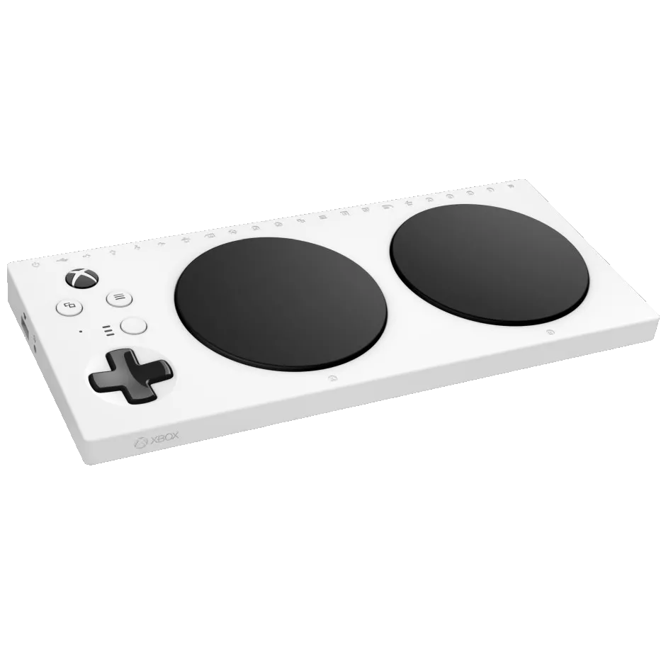 Thiết bị điều khiển Xbox Adaptive Controller với các cổng kết nối đa dạng, tối ưu khả năng tùy biến cho game thủ.