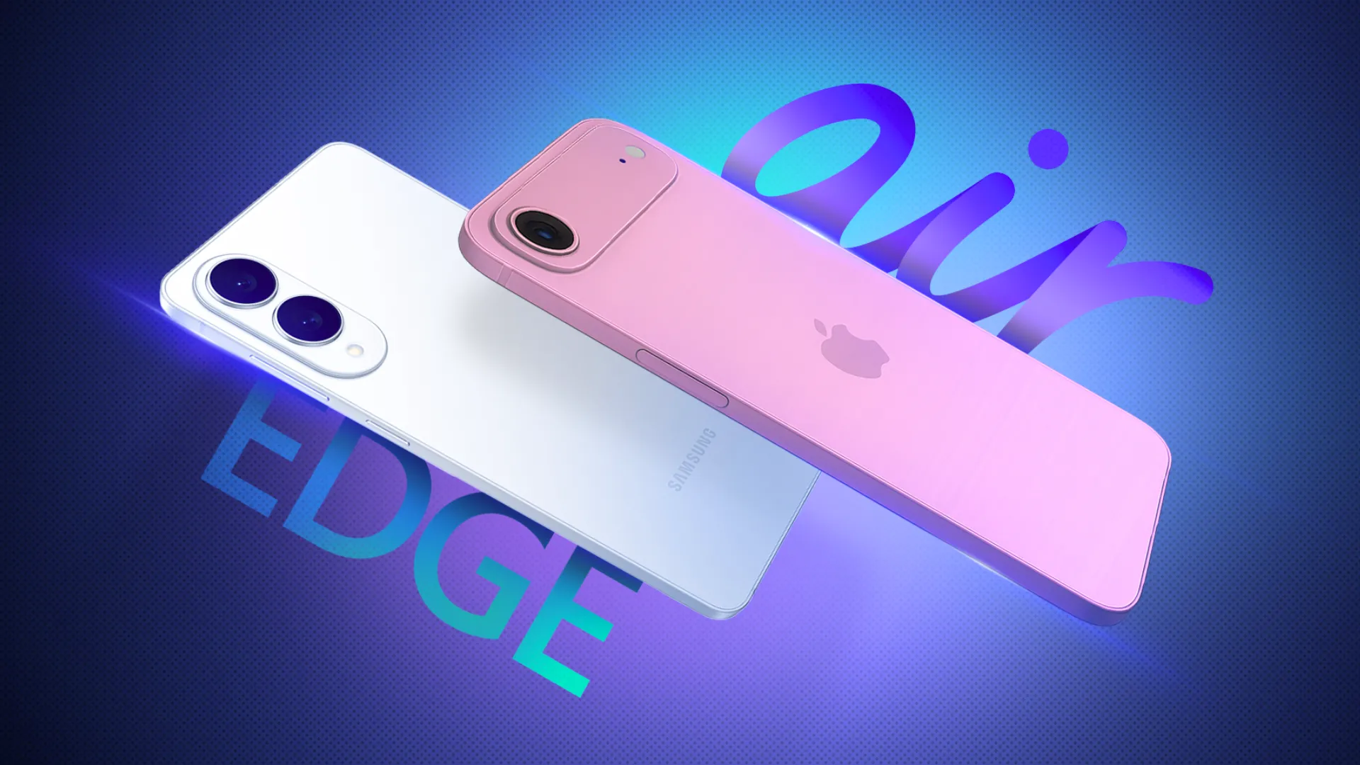 Thiết kế so sánh giữa iPhone 17 Air và Samsung Galaxy S25 Edge, hai mẫu flagship mỏng nhất.