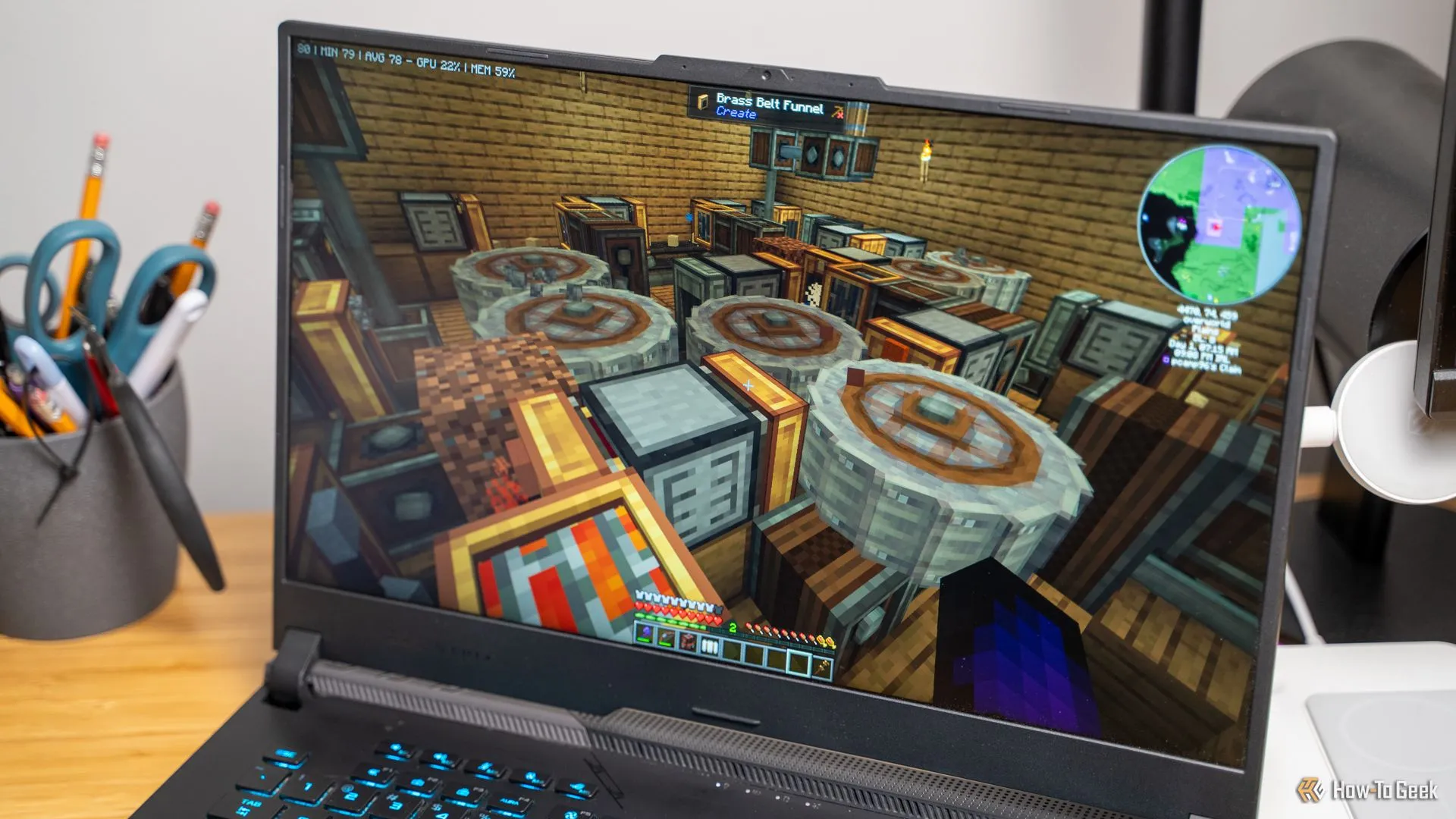 Trang trại sắt tự động hoạt động hiệu quả trong Minecraft được xây dựng bằng mod Create, minh họa khả năng tự động hóa vượt trội.