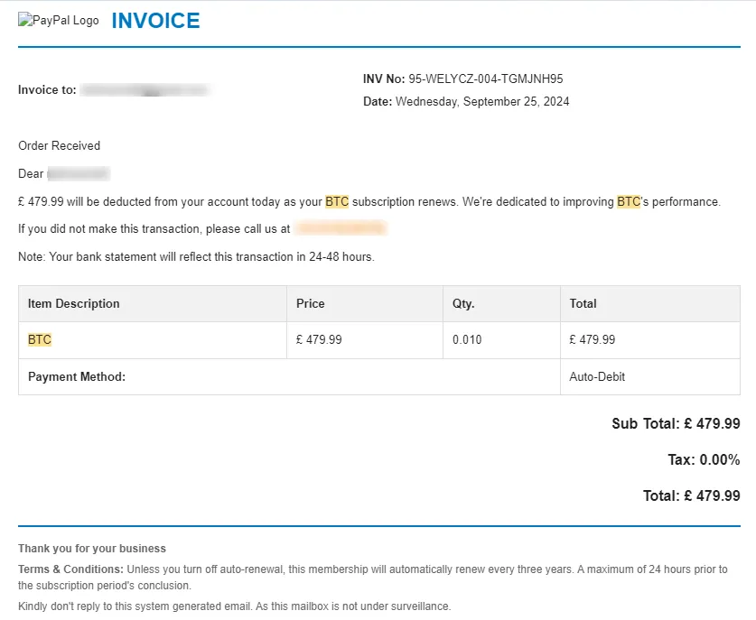 Ví dụ về một email lừa đảo phishing mạo danh PayPal, kêu gọi hành động khẩn cấp để chiếm đoạt thông tin người dùng.
