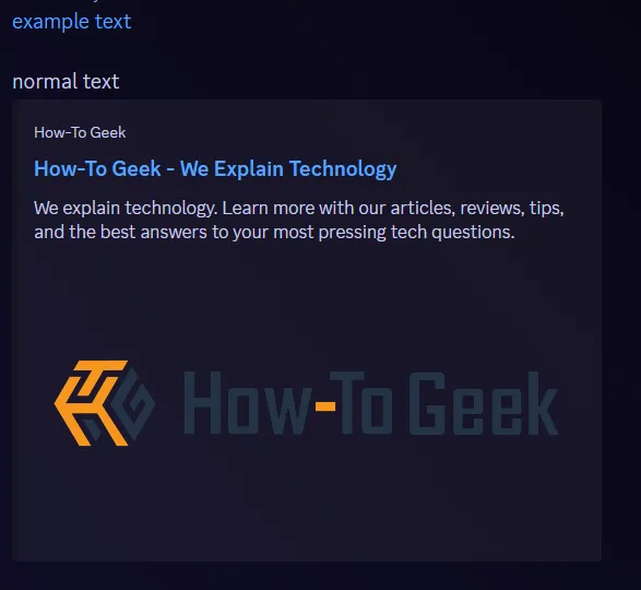 Ví dụ về một liên kết đã được nhúng thành công vào văn bản (hyperlink) trong tin nhắn Discord sử dụng cú pháp Markdown, giúp tin nhắn gọn gàng hơn.